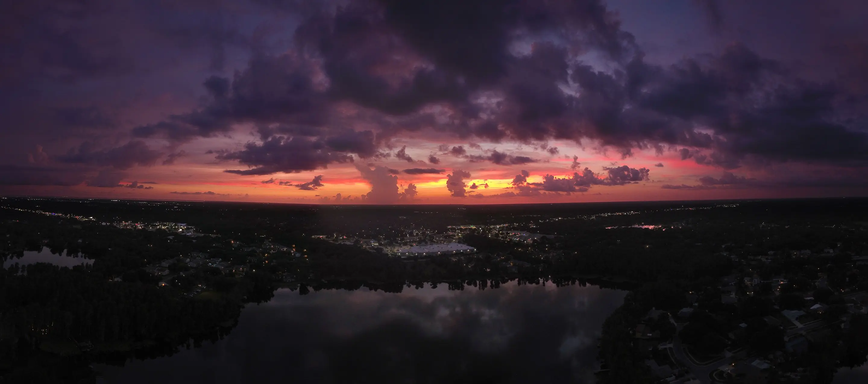 Sunset sky over the water